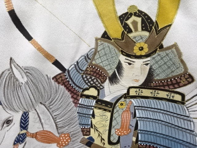  騎馬武者模様紋付男児着物